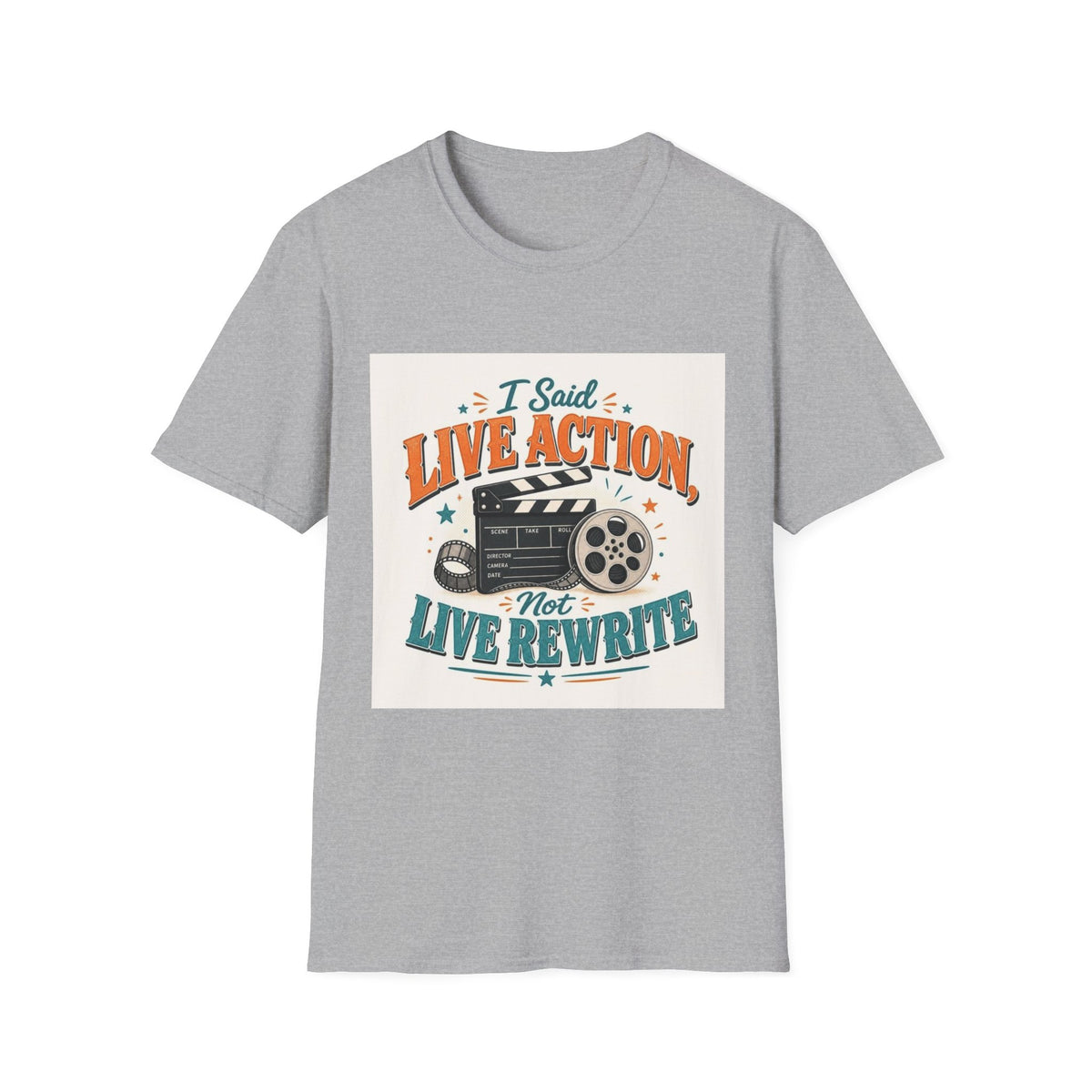 Retro T-Shirt Design Featuring Bold Typography And Film Elements- Graphic Tees