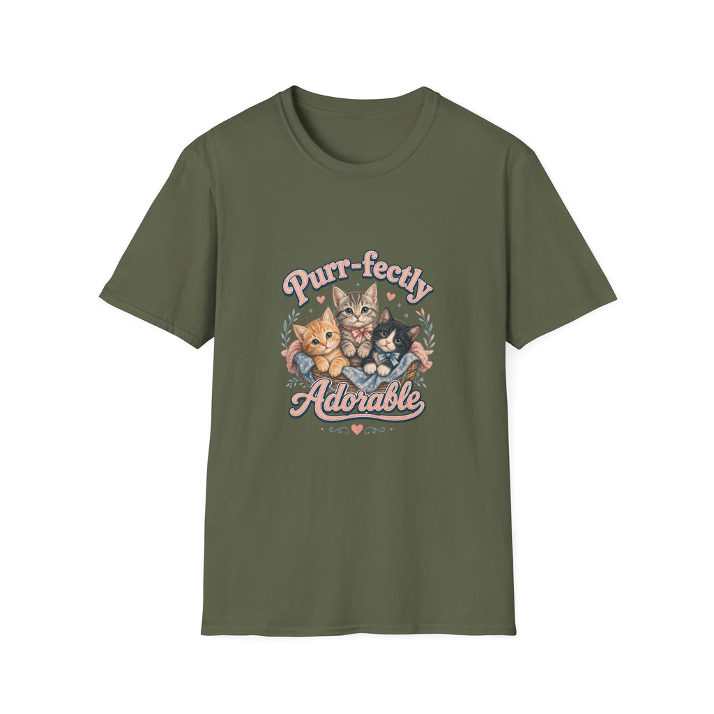 Cat T-Shirt — "Purr-fectly Adorable" Cute Kitten Graphic Tee