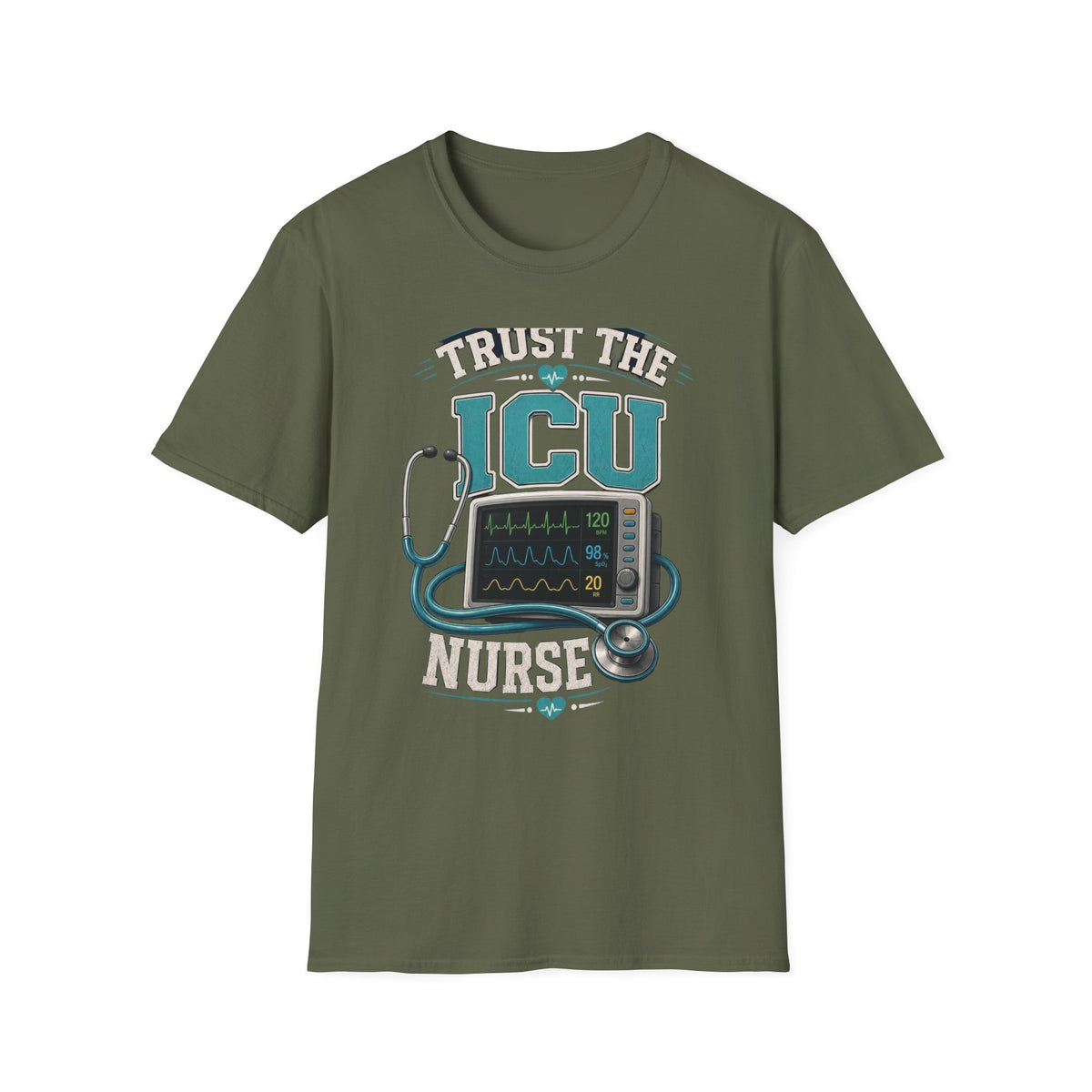 Bold T Shirt Design Featuring Trust The ICU Nurse Phrase