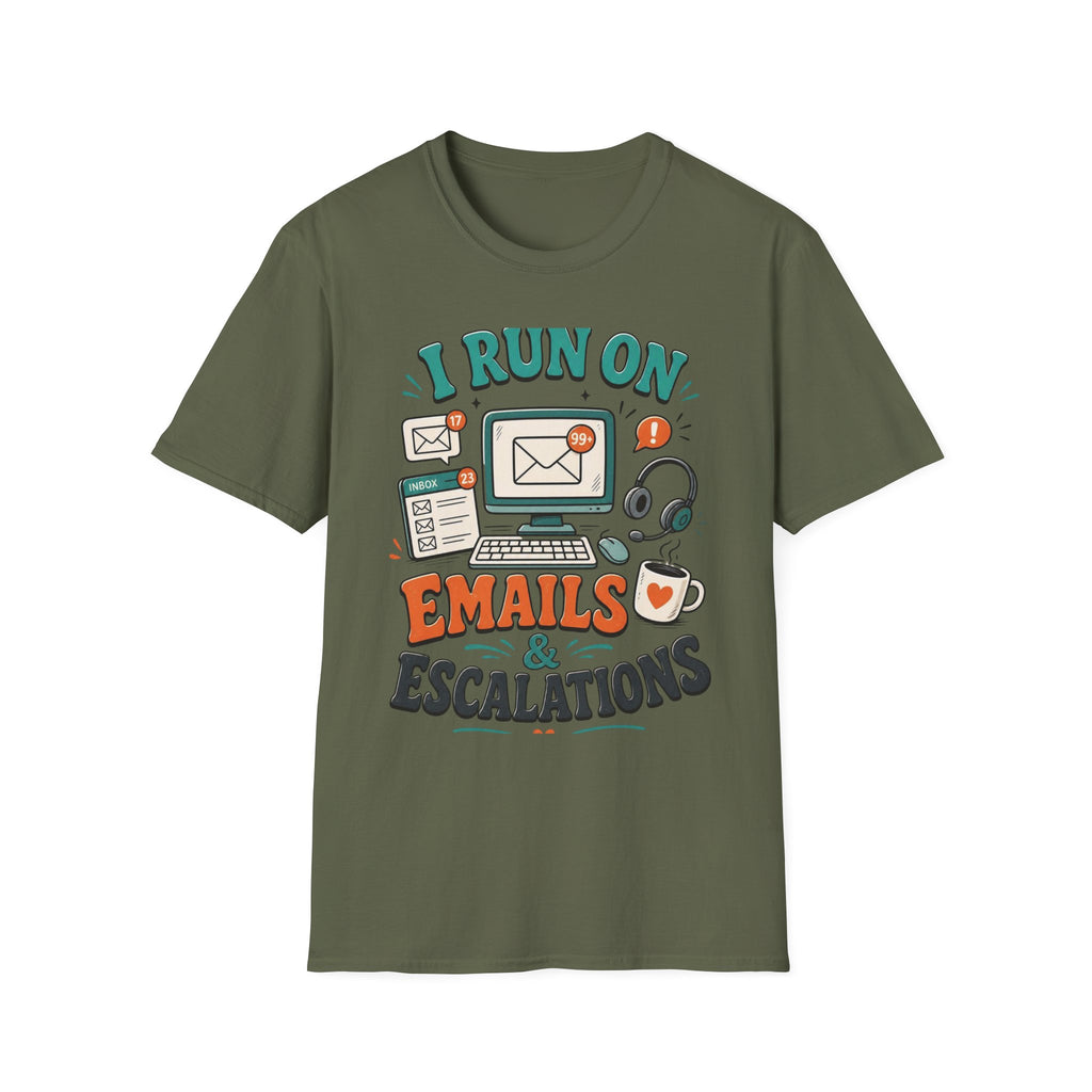 Bold T Shirt Design With Playful Email And Coffee Illustrations