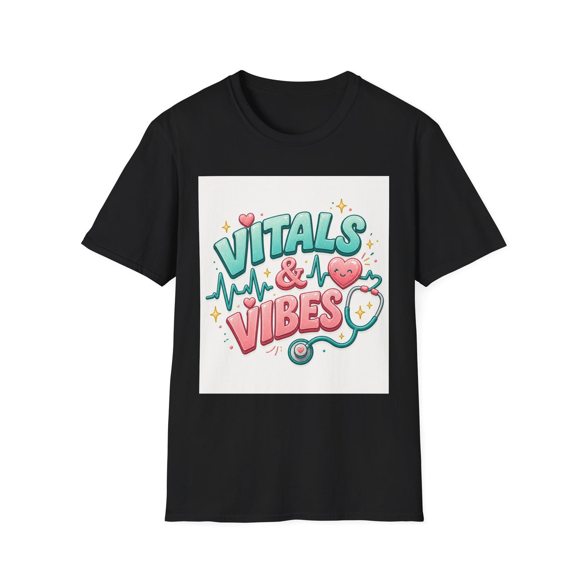 Trendy Healthcare T Shirt Design Featuring Vitals And Vibes (1)