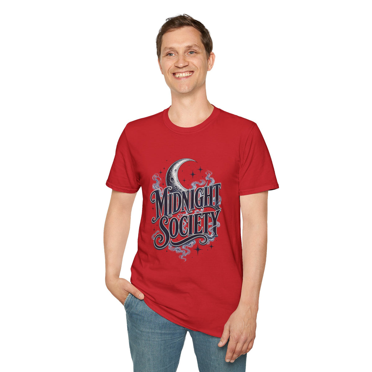 Midnight Society T-Shirt — Vintage Moon & Stars Graphic Tee