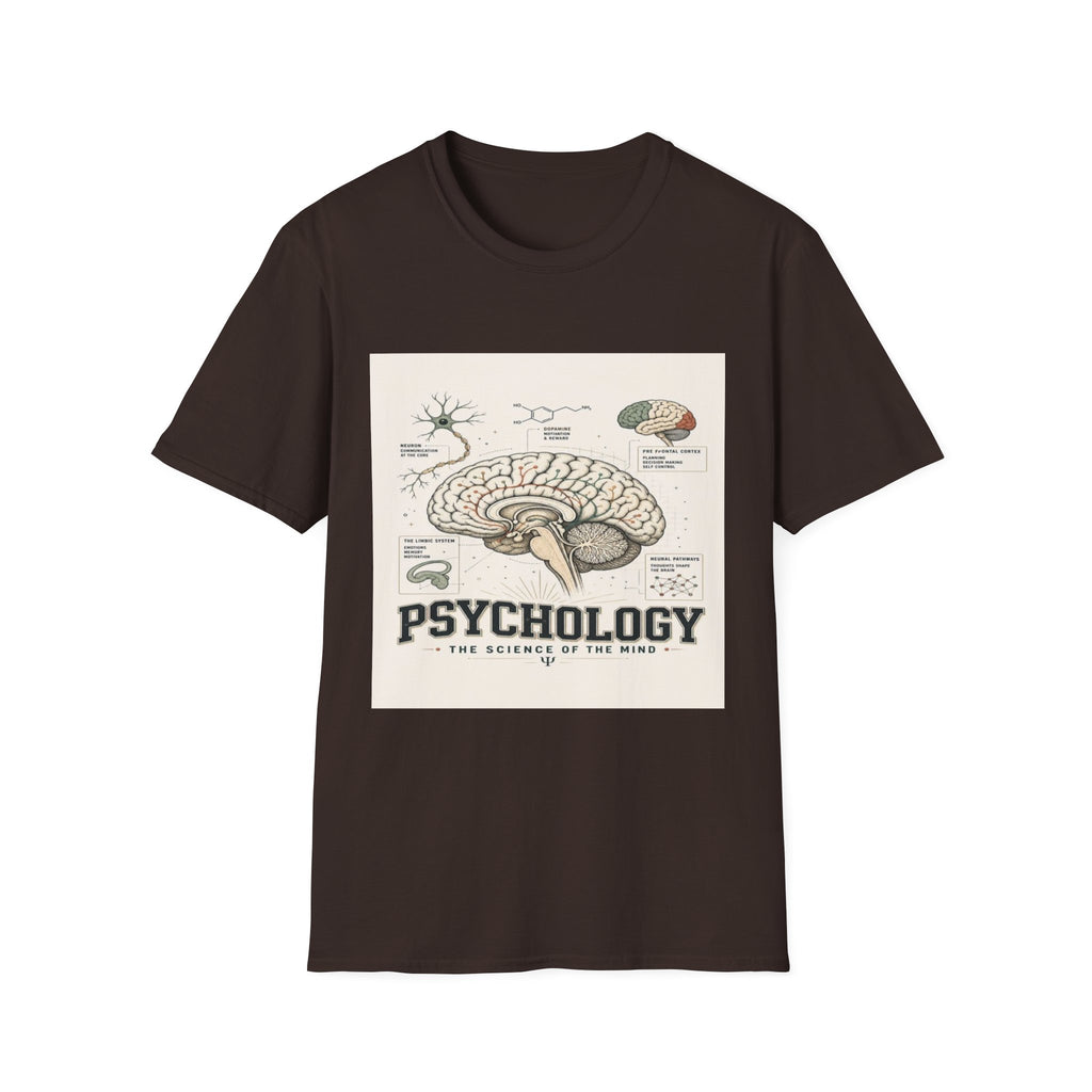 Human Brain Illustration Featuring Neural Pathways And Typography- Graphic Tees