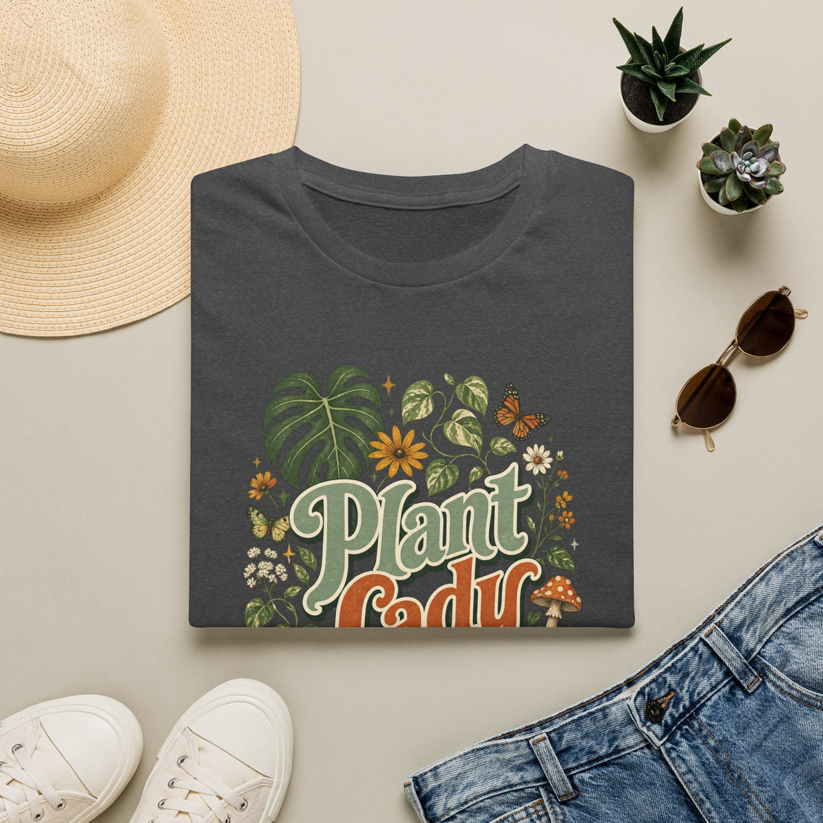 Plant Lady T-Shirt — Vintage Botanical Graphic Tee for Plant Lovers
