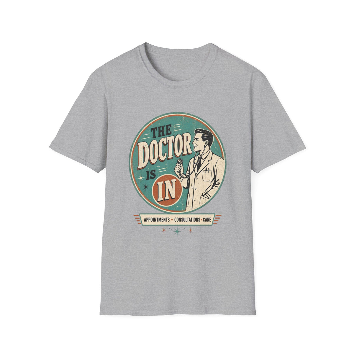The Doctor Is In Retro Graphic T-Shirt — Vintage Medical Humor Tee
