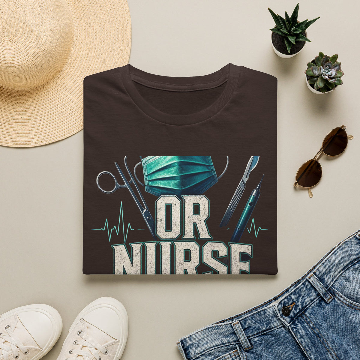 Bold Typography T Shirt Design For OR Nurse Theme