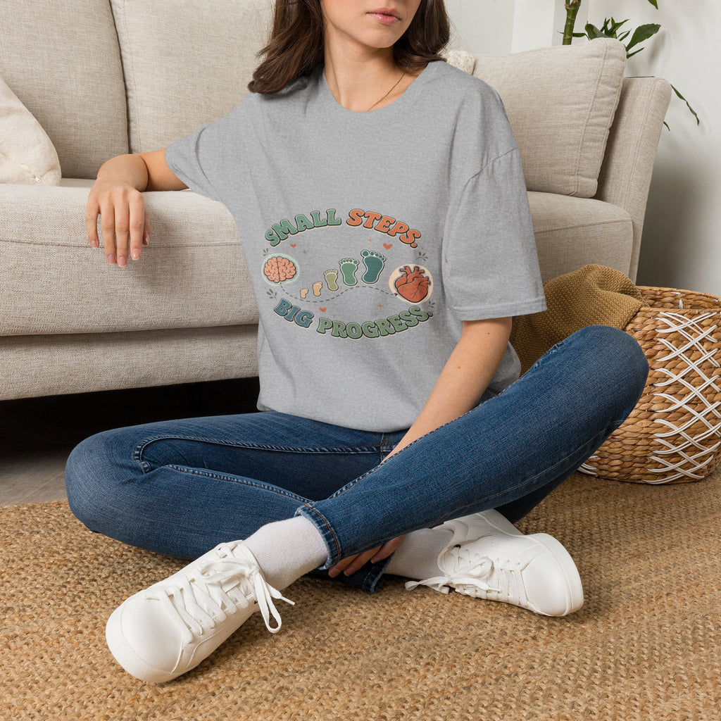 Typography Design Showcasing Small Steps Leading To Growth- Graphic Tees