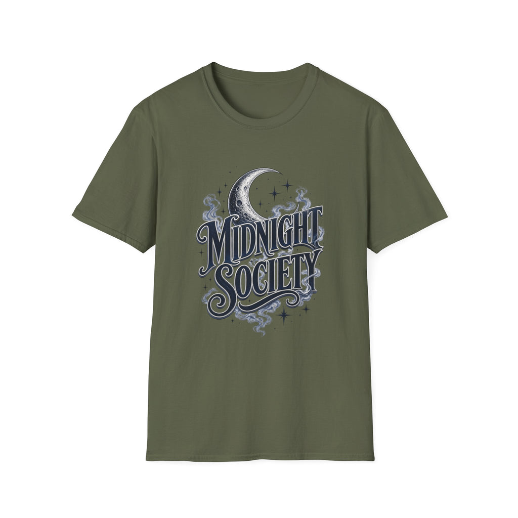 Midnight Society T-Shirt — Vintage Moon & Stars Graphic Tee