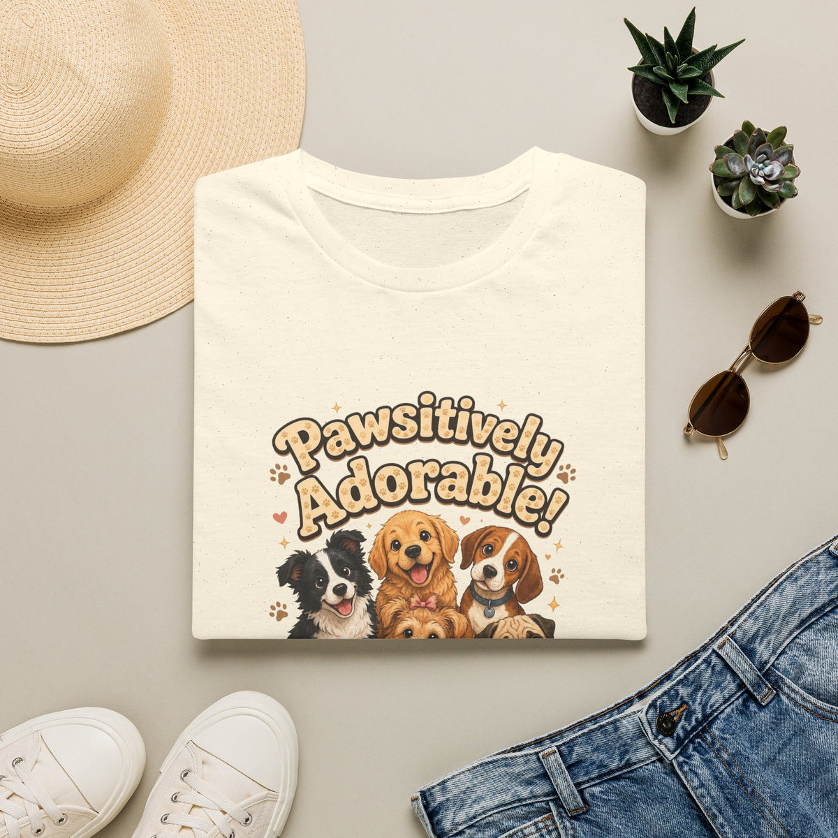 Pawsitively Adorable! Dog Lover T-Shirt — Cute Puppies Graphic Tee