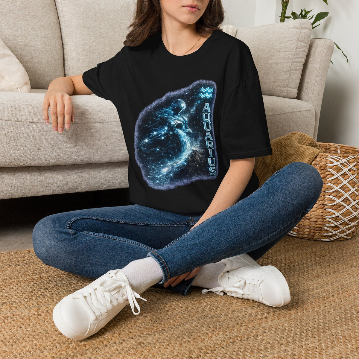 Aquarius Constellation T-Shirt — Zodiac Starry Water-Bearer Tee