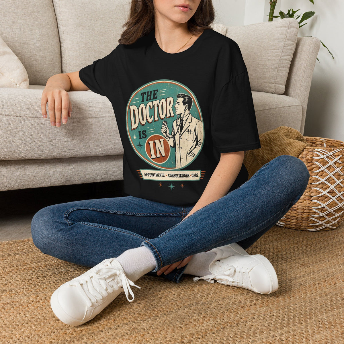 The Doctor Is In Retro Graphic T-Shirt — Vintage Medical Humor Tee