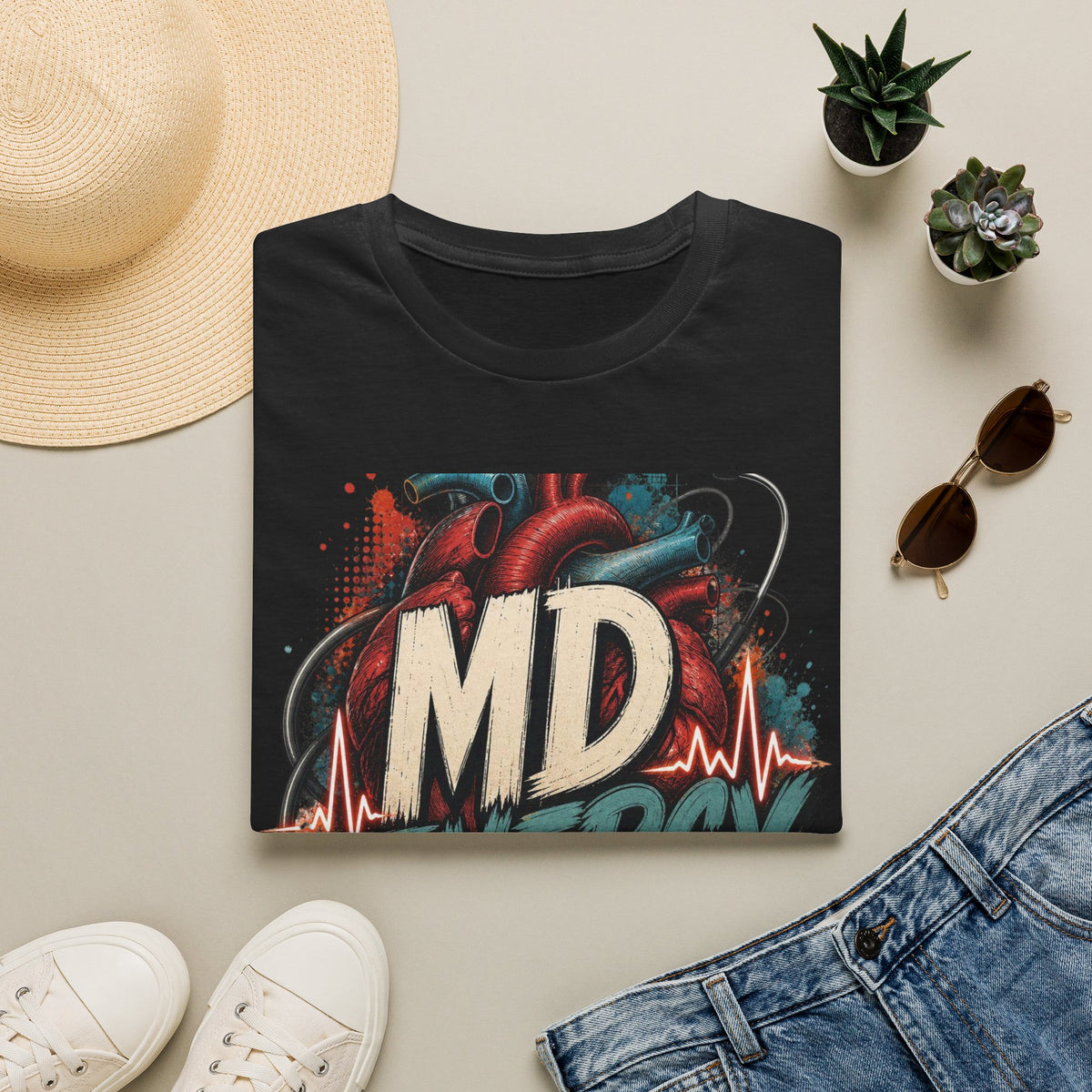 Bold MD Energy Graphic With Anatomical Heart Design