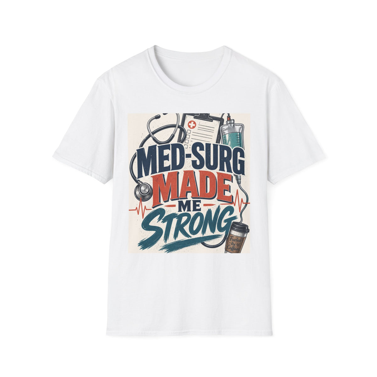 Bold Typography Design Celebrating Med Surg Strength With Healthcare Icons