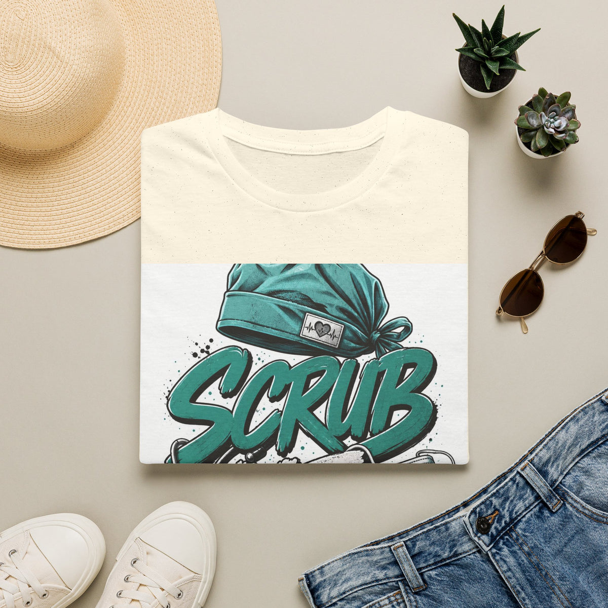 Modern Scrub Life T Shirt Design With Playful Typography