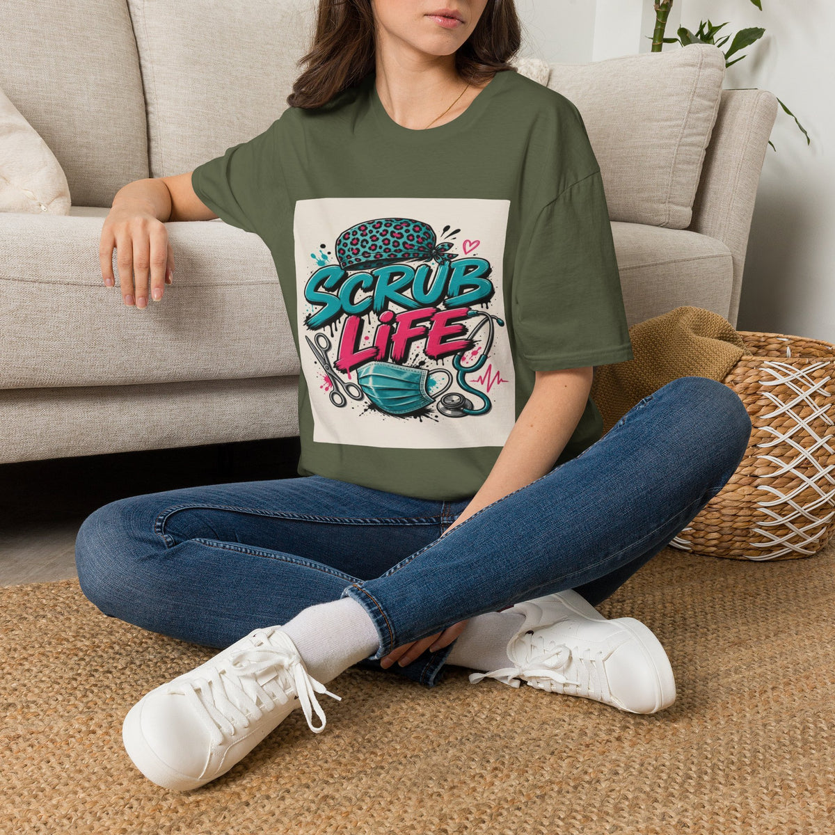 Scrub Life T-Shirt Design Featuring Bold Streetwear Typography- Graphic Tees