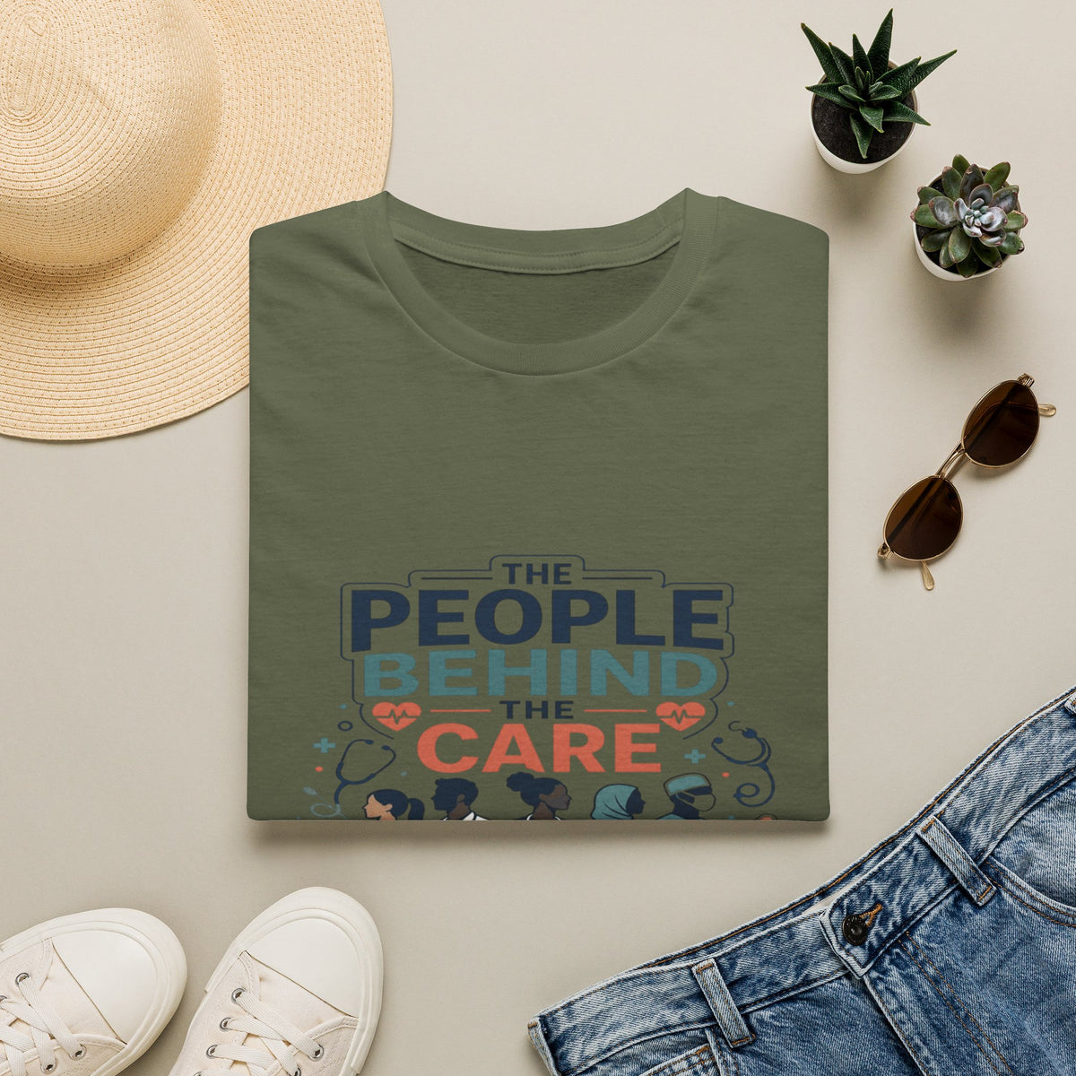 Modern T-Shirt Design Celebrating Healthcare Professionals' Dedication- Graphic Tees