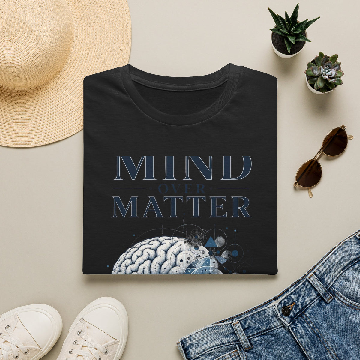Intricate Brain Illustration With Geometric Patterns And Bold Typography