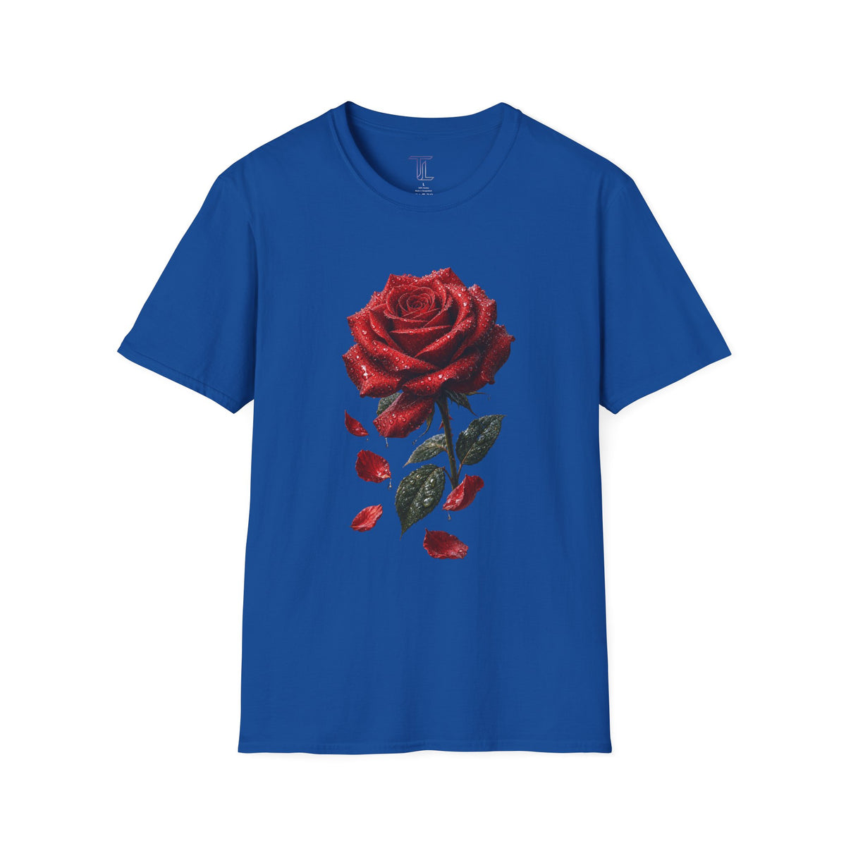 Red Rose Graphic T-Shirt — Falling Petals Floral Tee