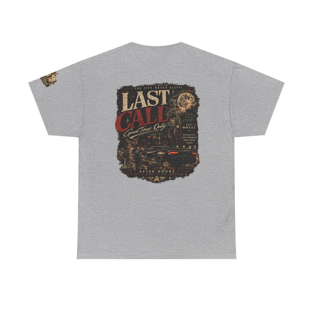 Last Call Graphic Tee — Vintage Bar Nightlife T‑Shirt