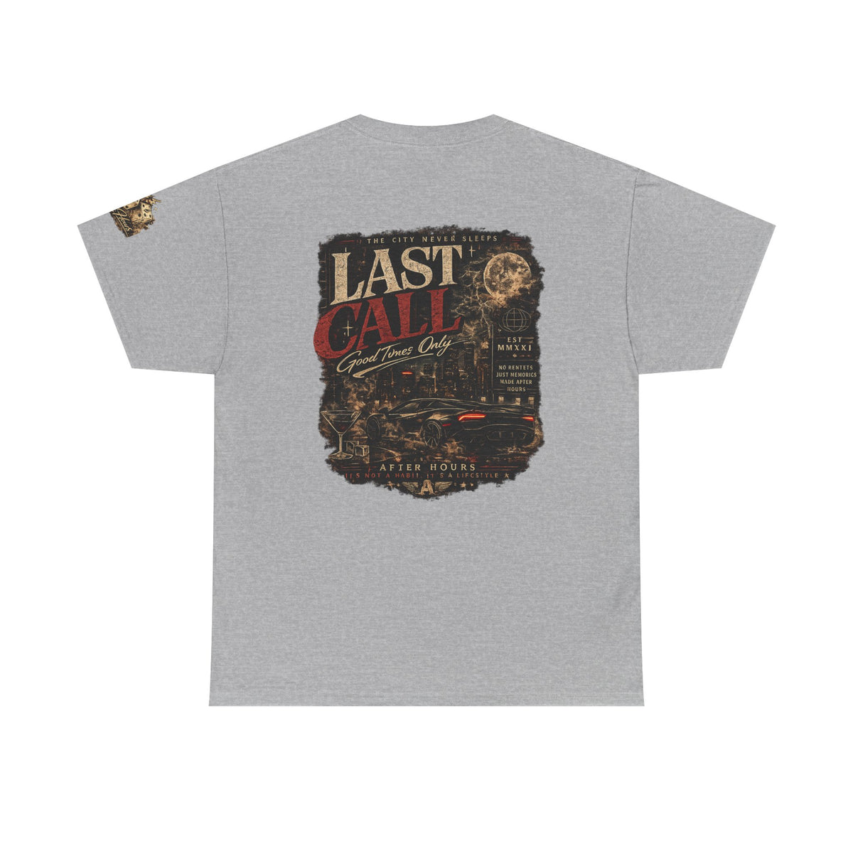 Last Call Graphic Tee — Vintage Bar Nightlife T‑Shirt