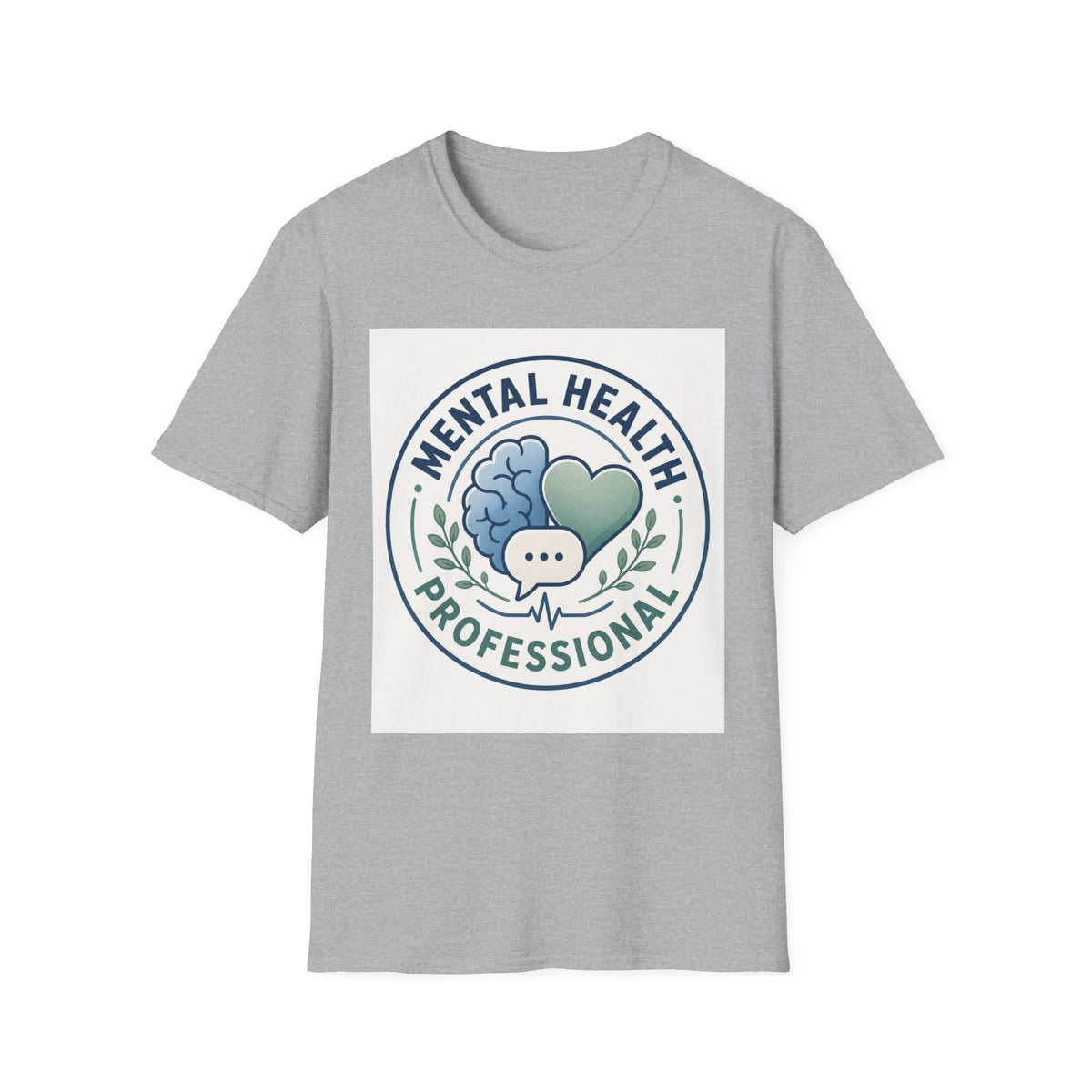 Badge Style Graphic Featuring Mental Health Professional Title With Iconography