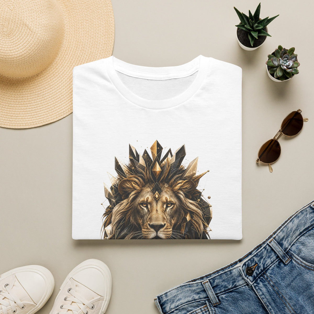 King Mode Lion Graphic Unisex Softstyle T-Shirt | Motivational Lion Tee