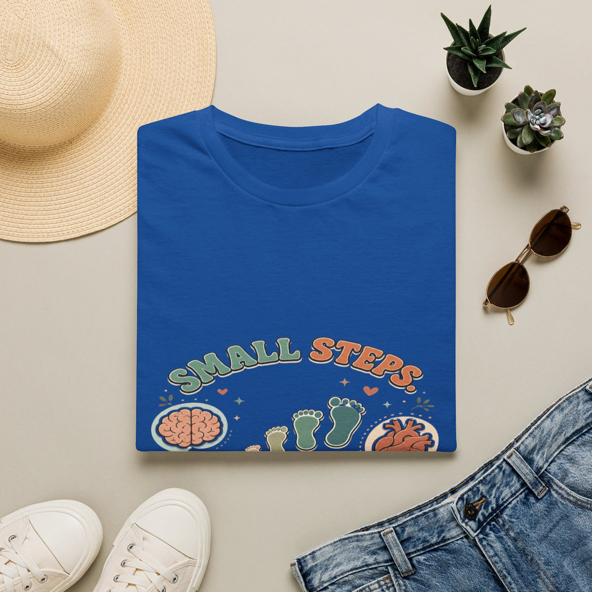 Typography Design Showcasing Small Steps Leading To Growth- Graphic Tees