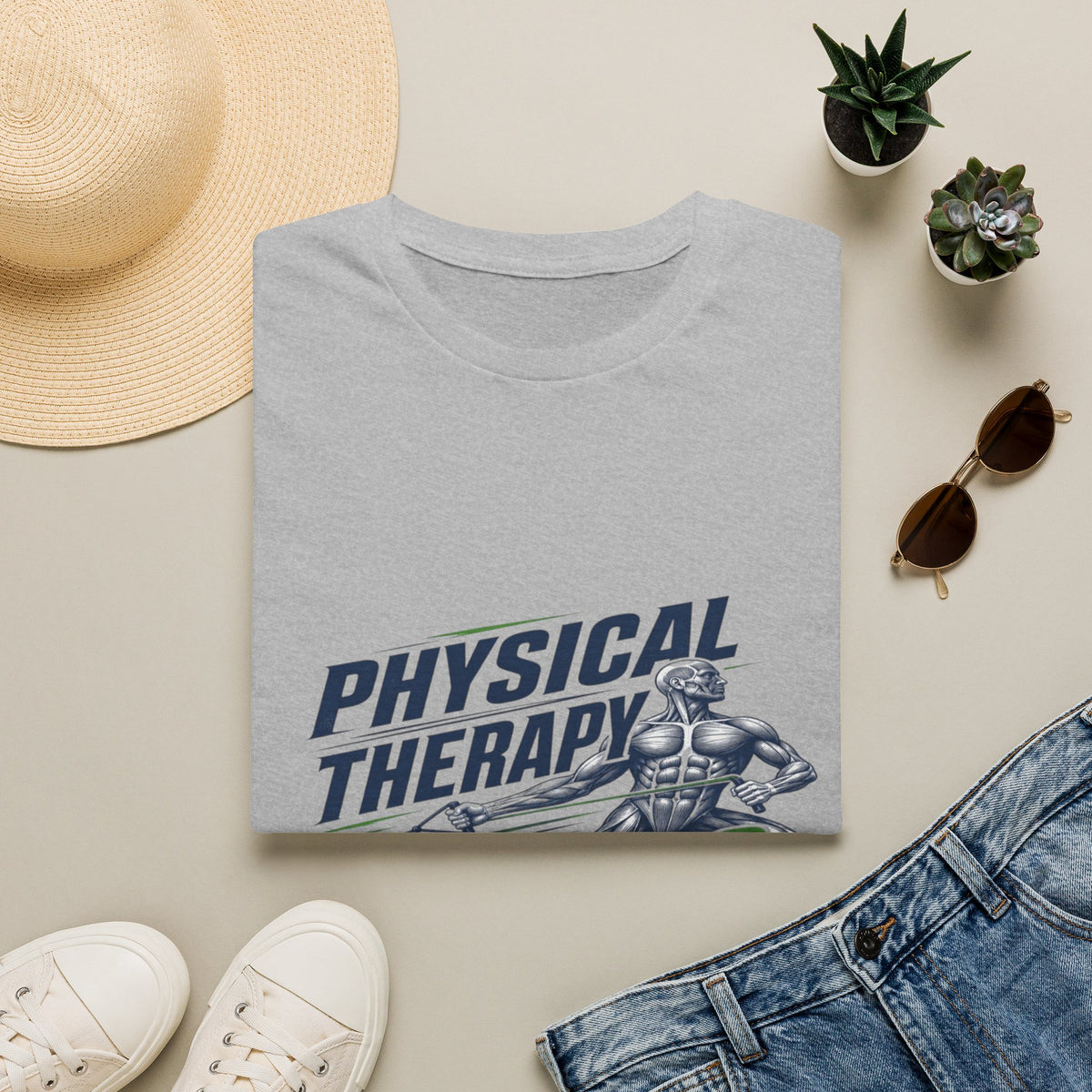 Bold Typography Design With Muscular Figure and Dynamic Lines- Graphic Tees