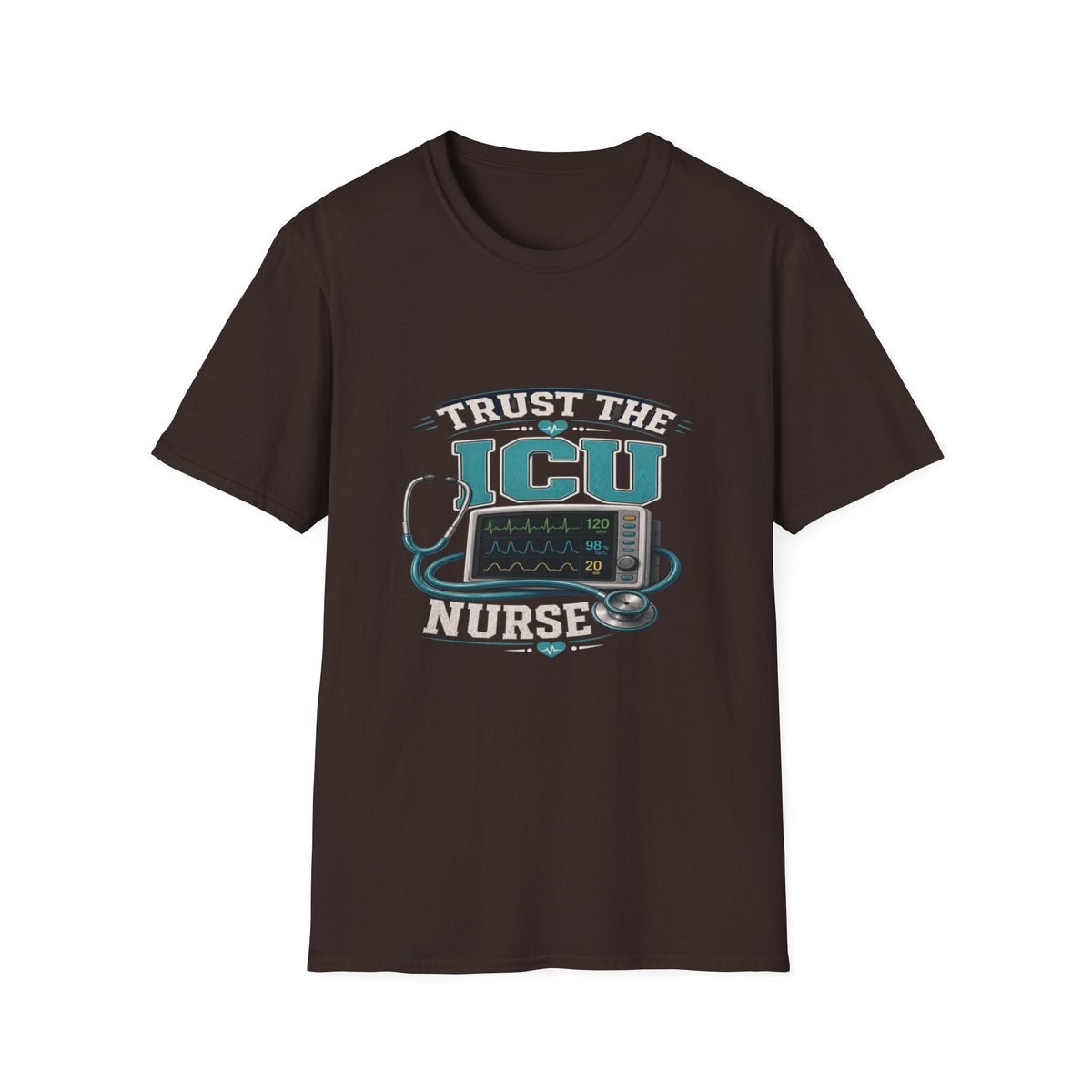 Bold T-Shirt Design Featuring Trust The ICU Nurse Phrase- Graphic Tees