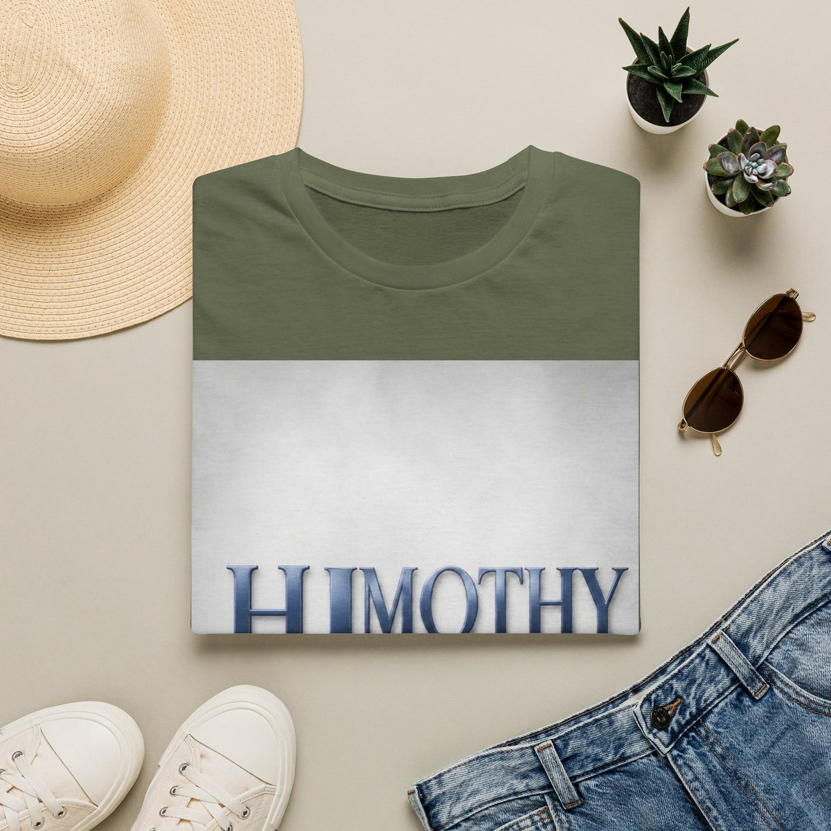 Timothy Name Graphic T-Shirt — 'HIMOTHY' Vintage Lettering Tee