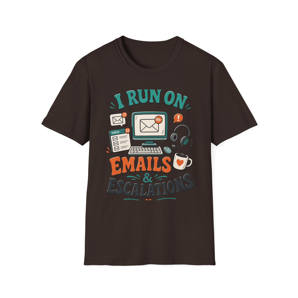 Bold T Shirt Design With Playful Email And Coffee Illustrations