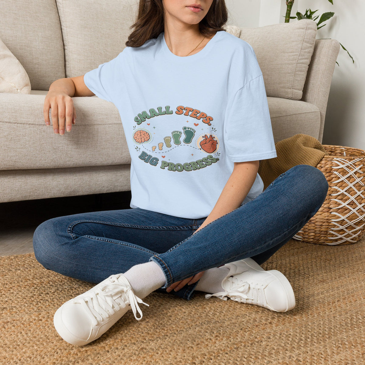 Typography Design Showcasing Small Steps Leading To Growth- Graphic Tees