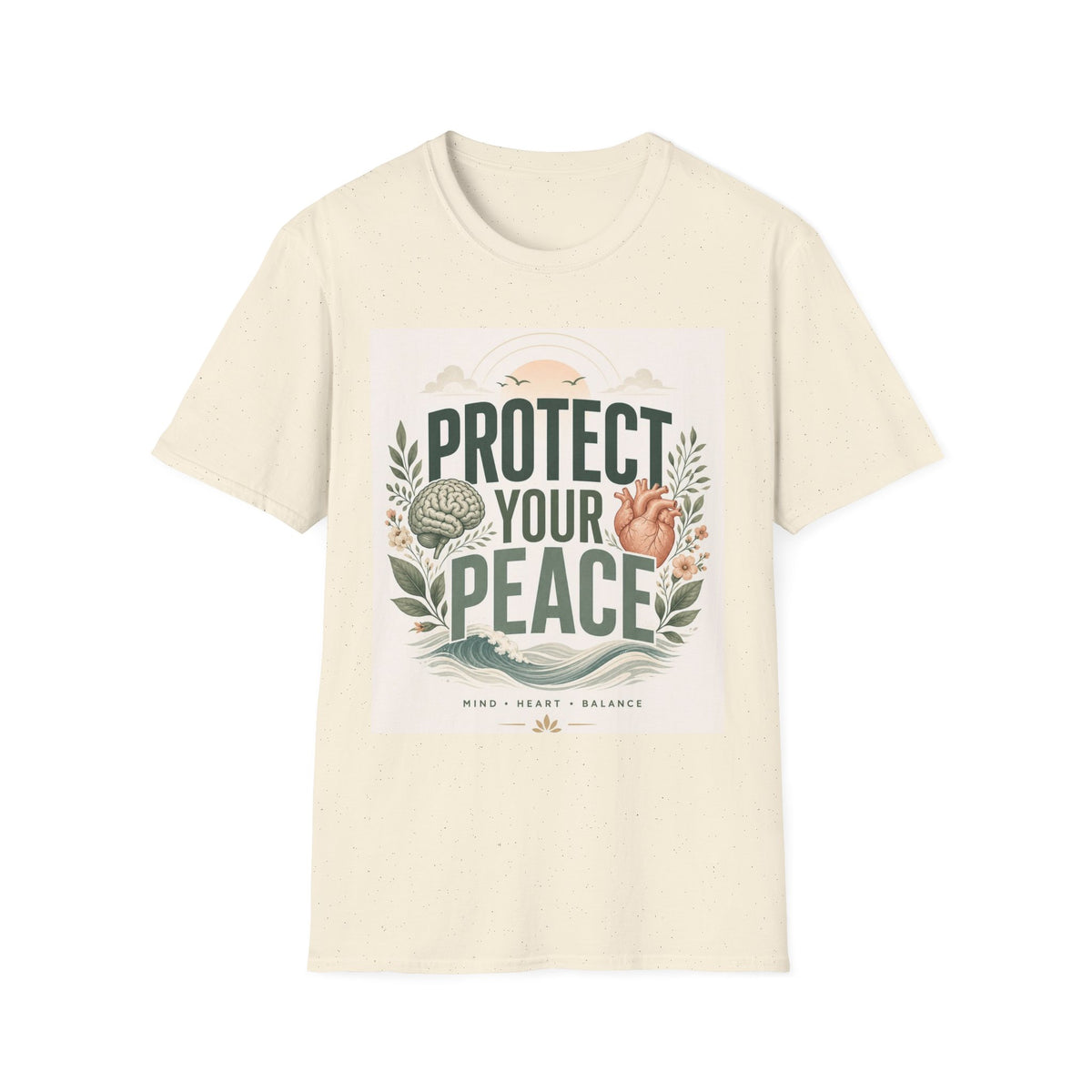 Large Typography Graphic Promoting Peace With Botanical Elements