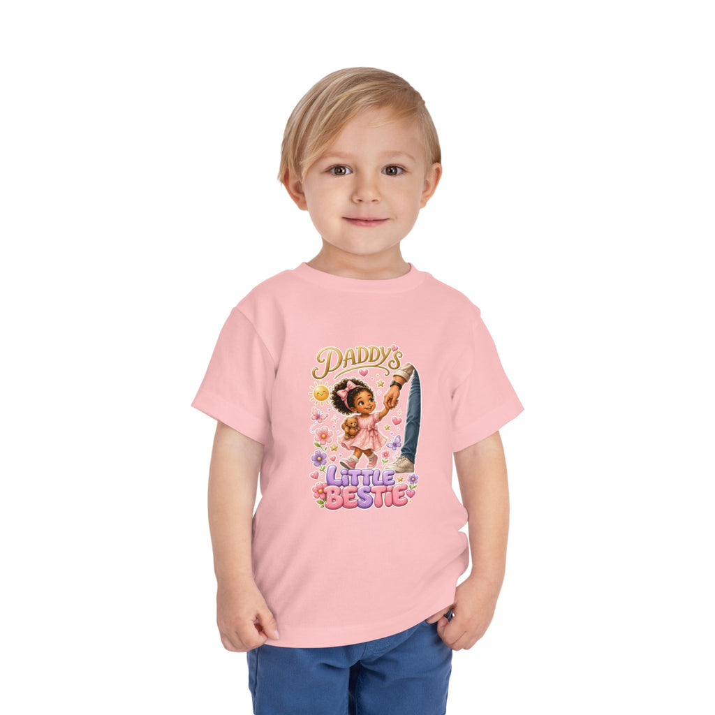 Toddler Tee — "Daddy's Little Bestie" Floral Cute Girl Graphic