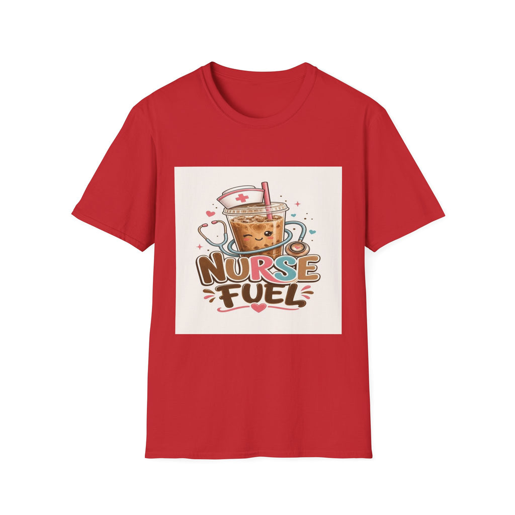 Cute T-Shirt Design Featuring Iced Coffee And Nurse Cap- Graphic Tees
