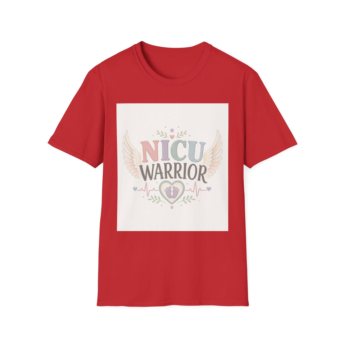 NICU Warrior Design With Baby Footprint And Angel Wings