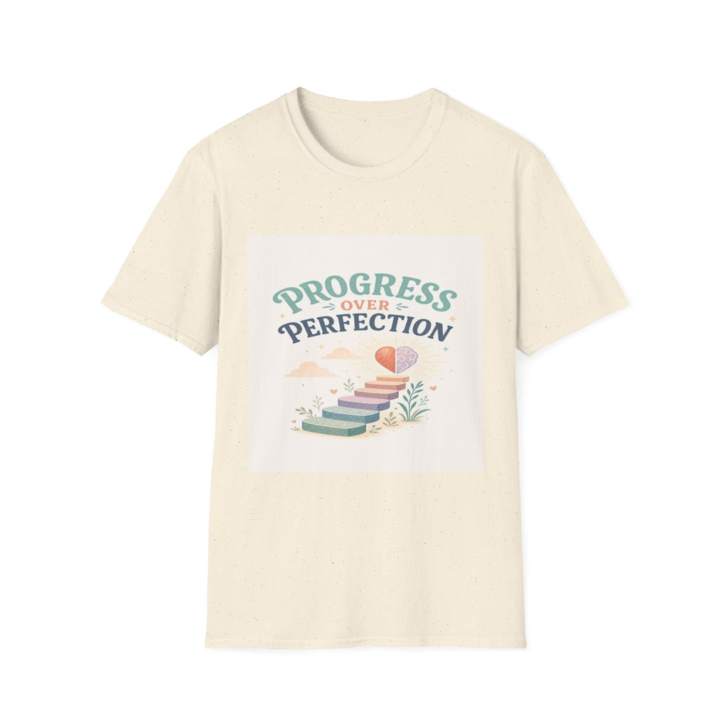 Bold T-Shirt Design Featuring Progress Over Perfection Phrase- Graphic Tees