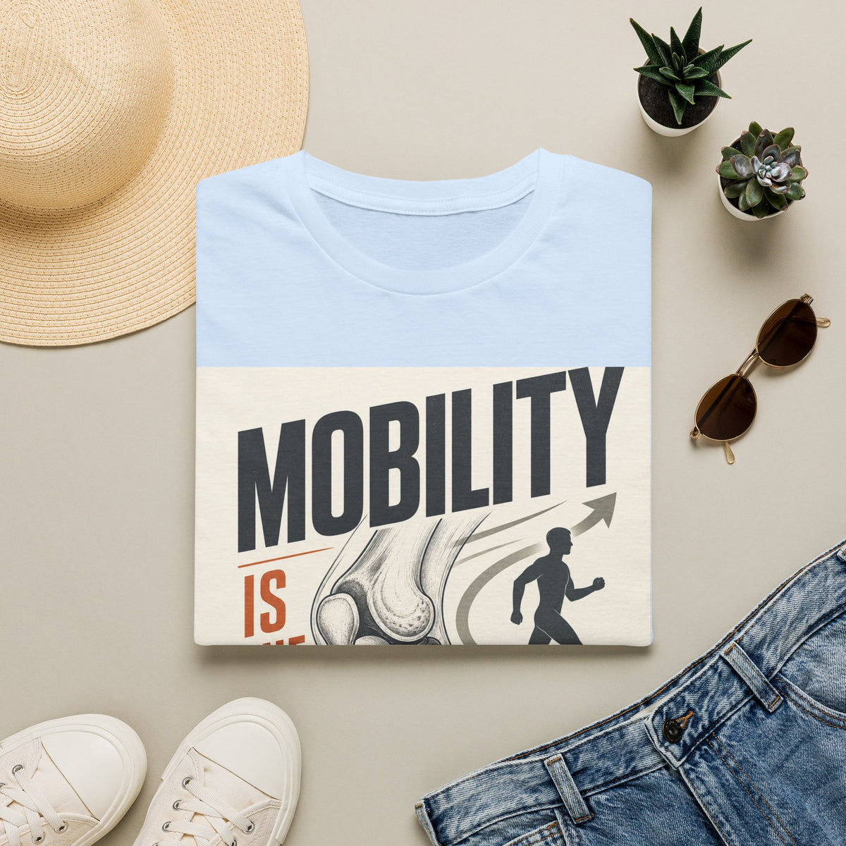 Bold Typography And Anatomical Illustration Representing Mobility Mission