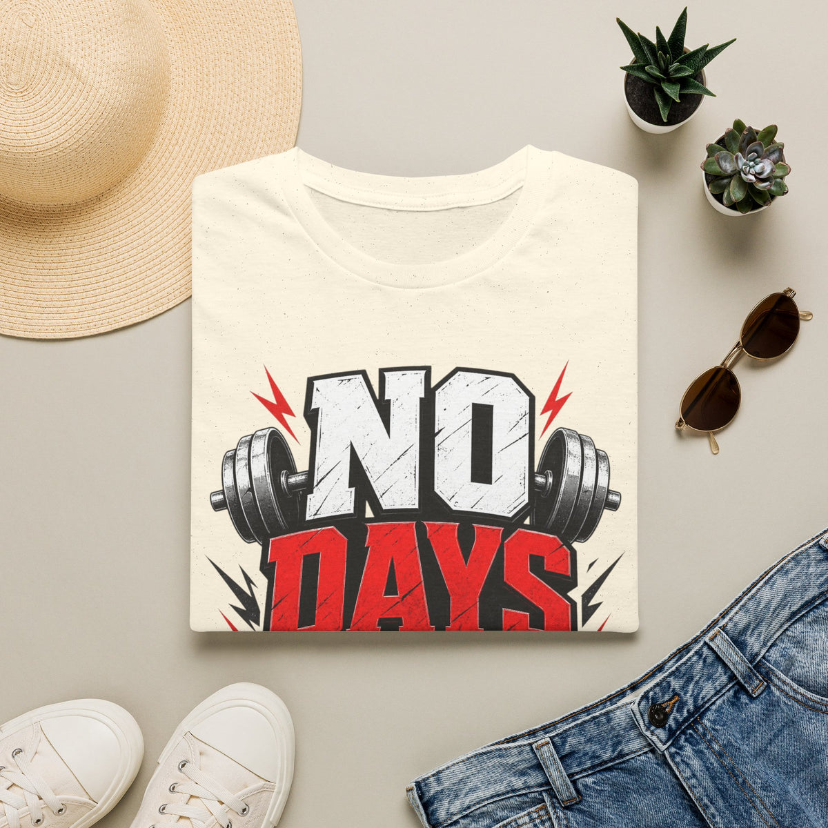 No Days Off T-Shirt — Motivational Gym Workout Tee