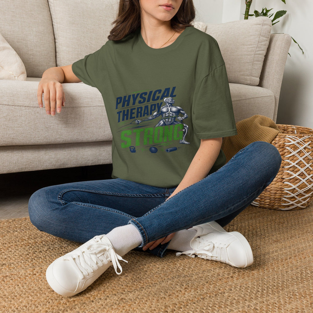 Bold Typography Design With Muscular Figure and Dynamic Lines- Graphic Tees