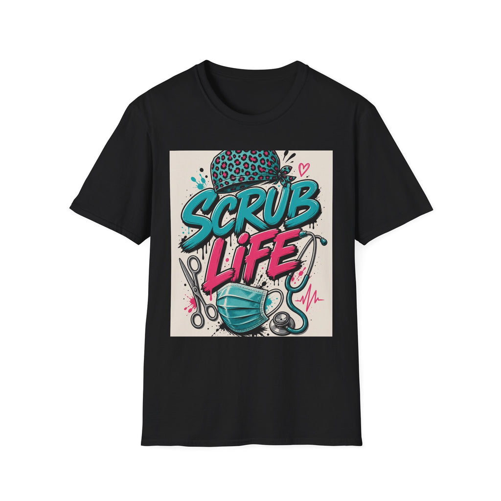 Scrub Life T Shirt Design Featuring Bold Streetwear Typography
