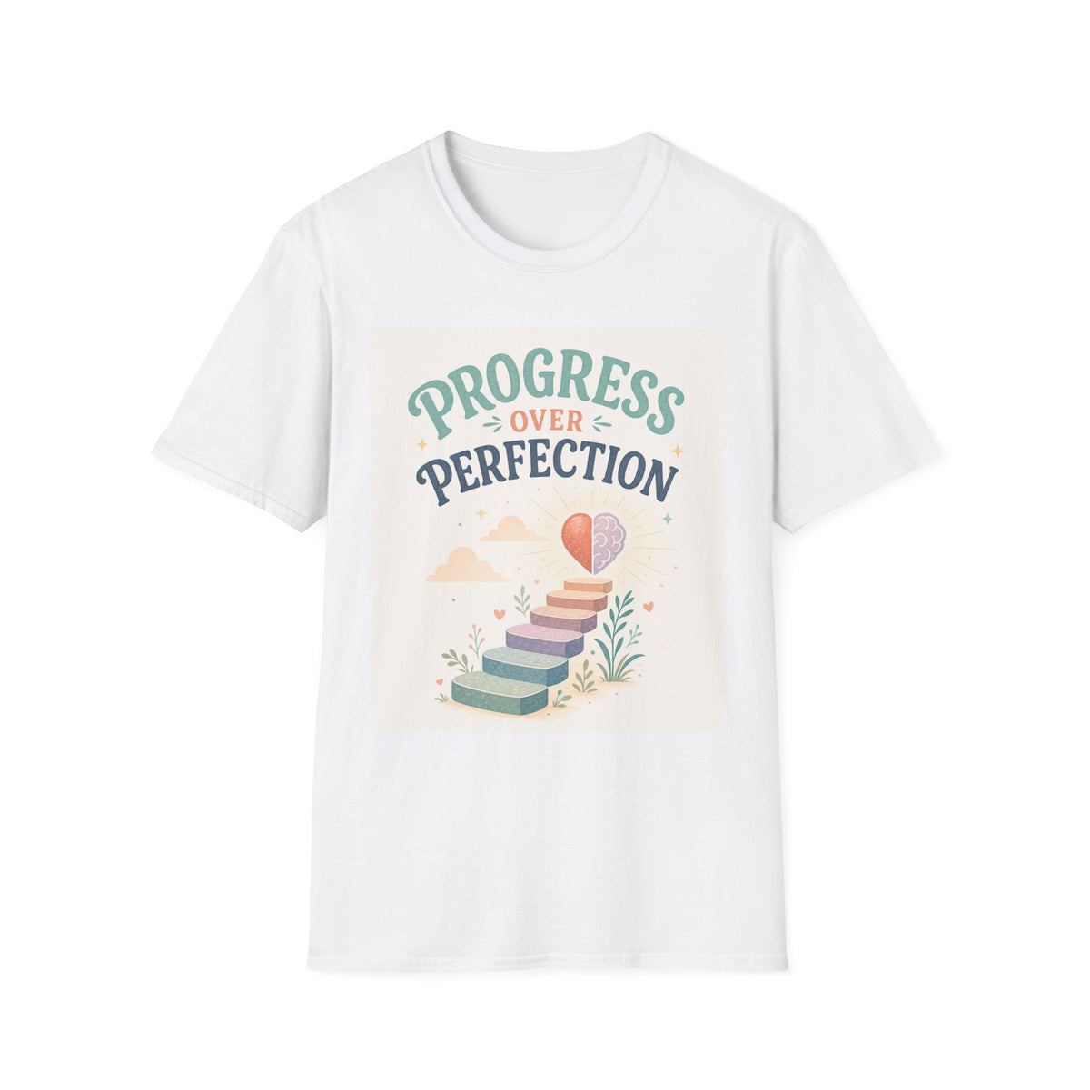Bold T Shirt Design Featuring Progress Over Perfection Phrase