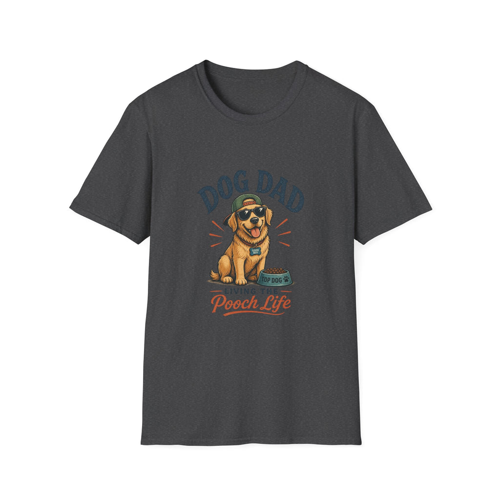 Dog Dad T-Shirt — "Living the Pooch Life" Graphic Tee for Dog Lovers