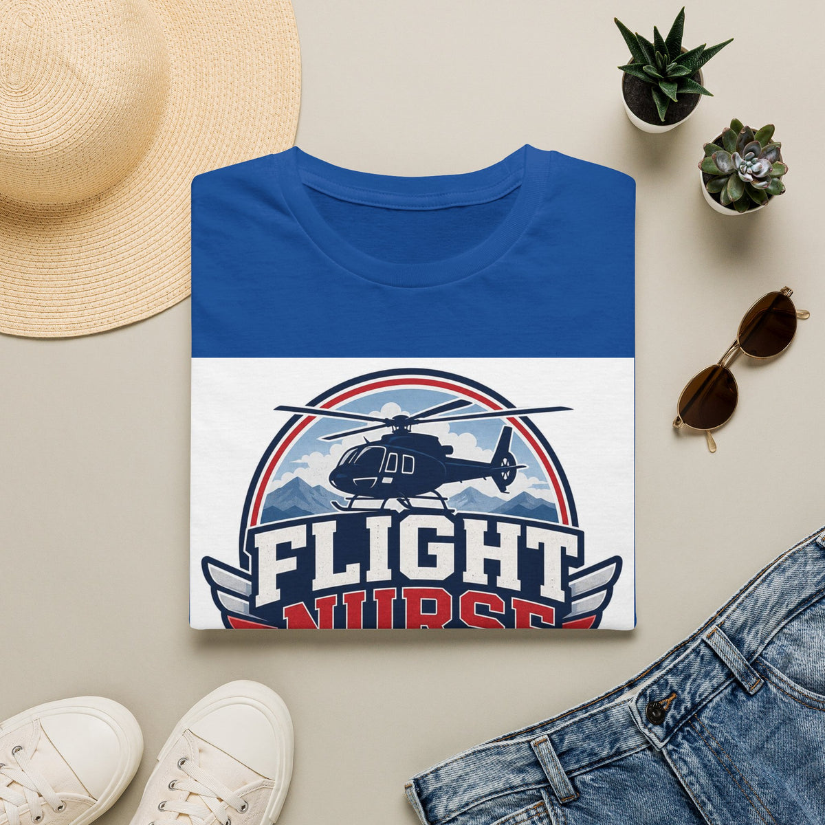 Aviation Inspired T Shirt Design Featuring Flight Nurse Graphic