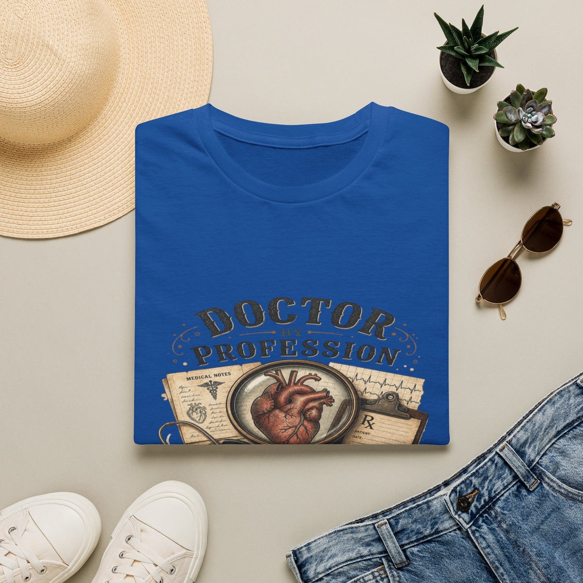 Vintage Detective-Inspired T-Shirt Featuring Anatomical Heart And Magnifying Glass- Graphic Tees