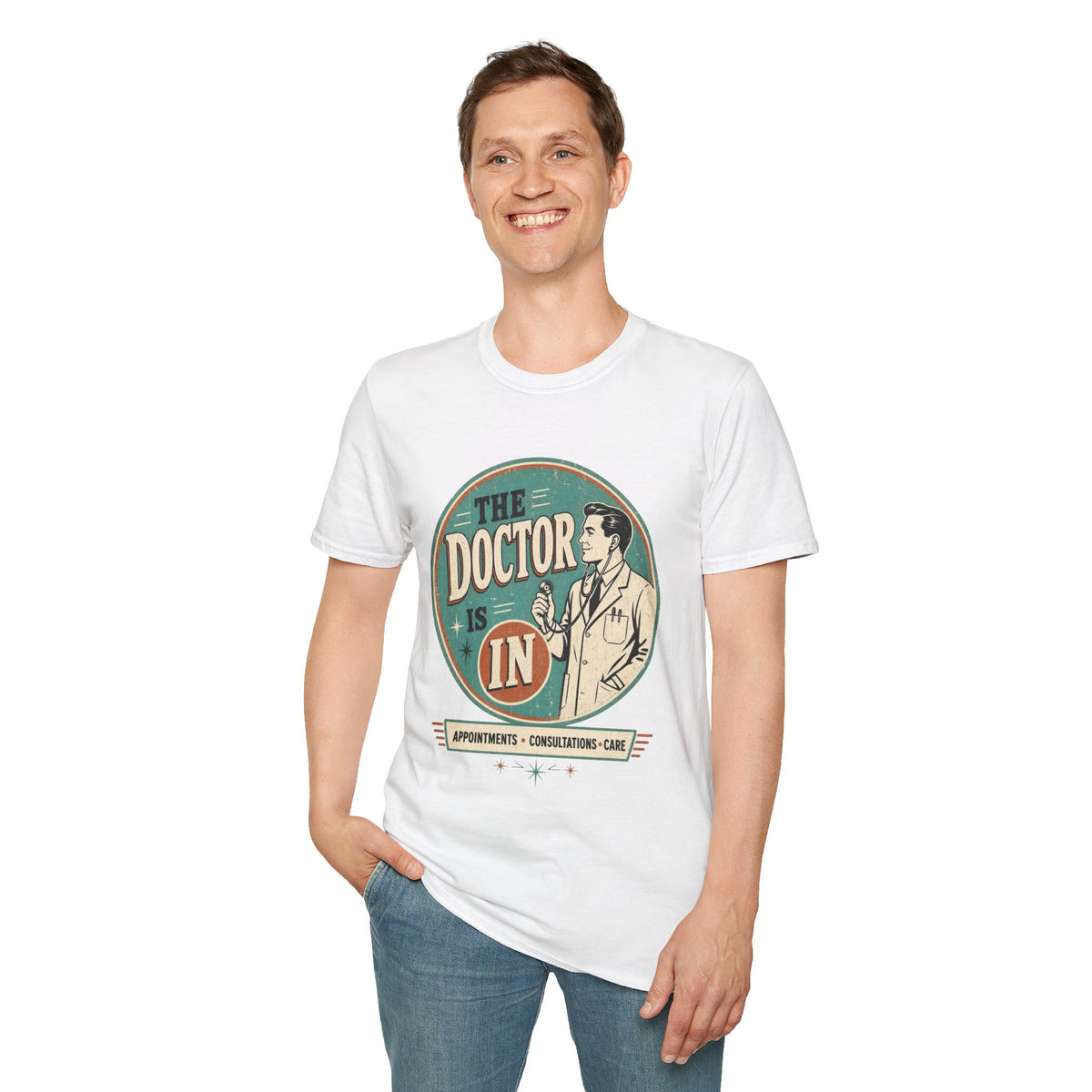 The Doctor Is In Retro Graphic T-Shirt — Vintage Medical Humor Tee