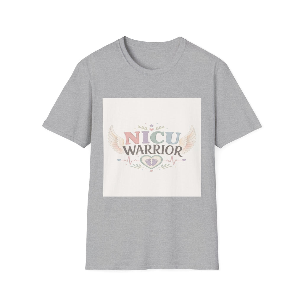 NICU Warrior Design With Baby Footprint And Angel Wings- Graphic Tees