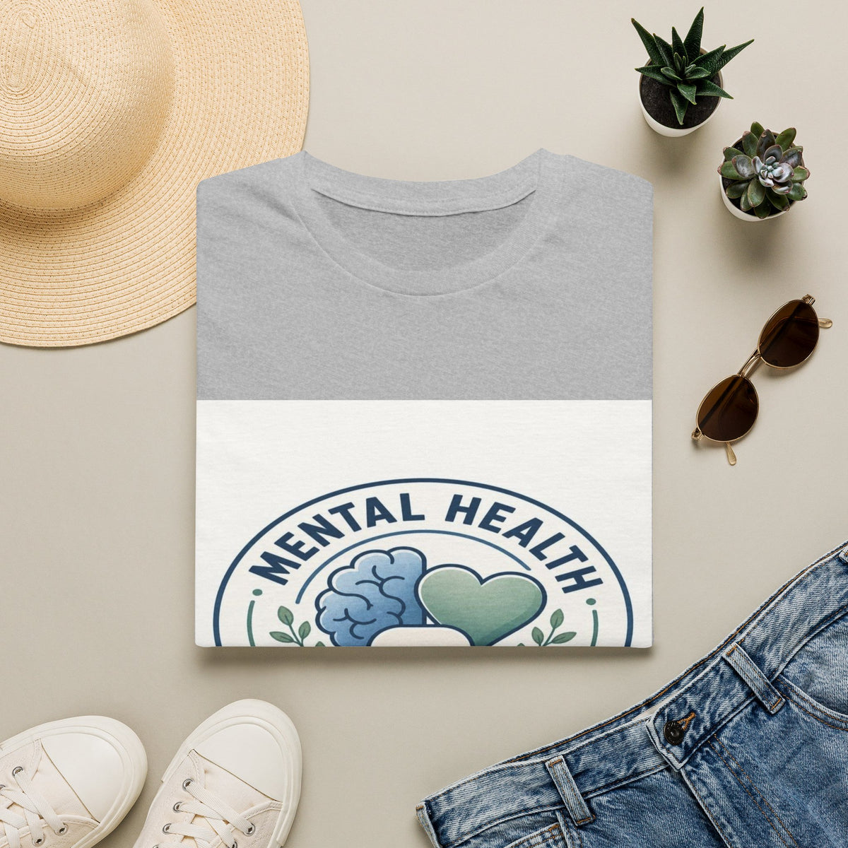 Badge-Style Graphic Featuring Mental Health Professional Title With Iconography- Graphic Tees
