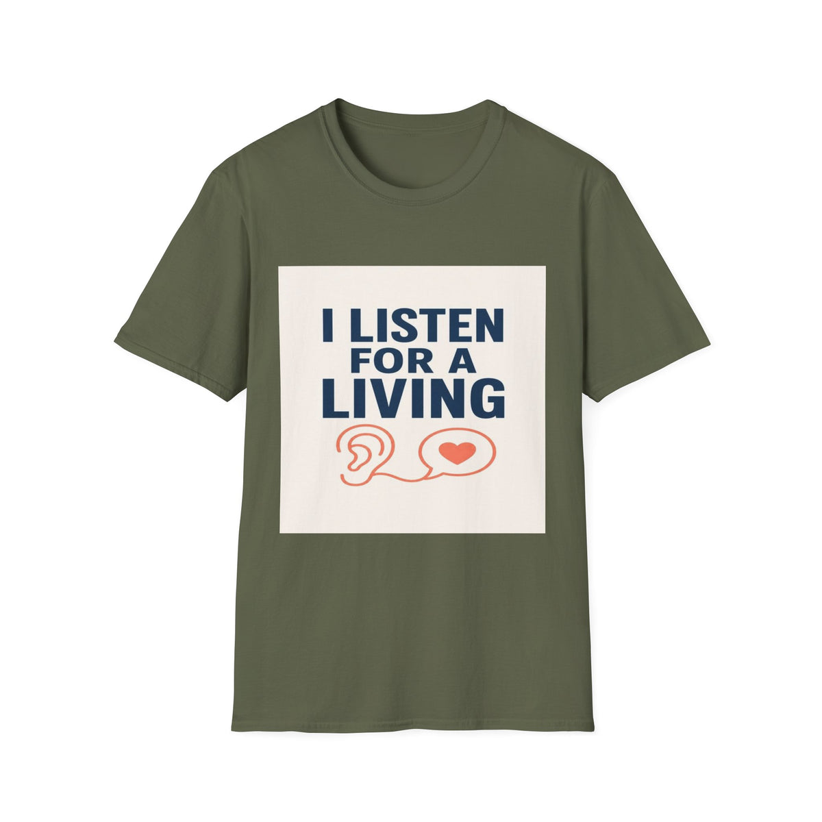 Bold Text And Minimalist Ear Illustration In Modern Design- Graphic Tees