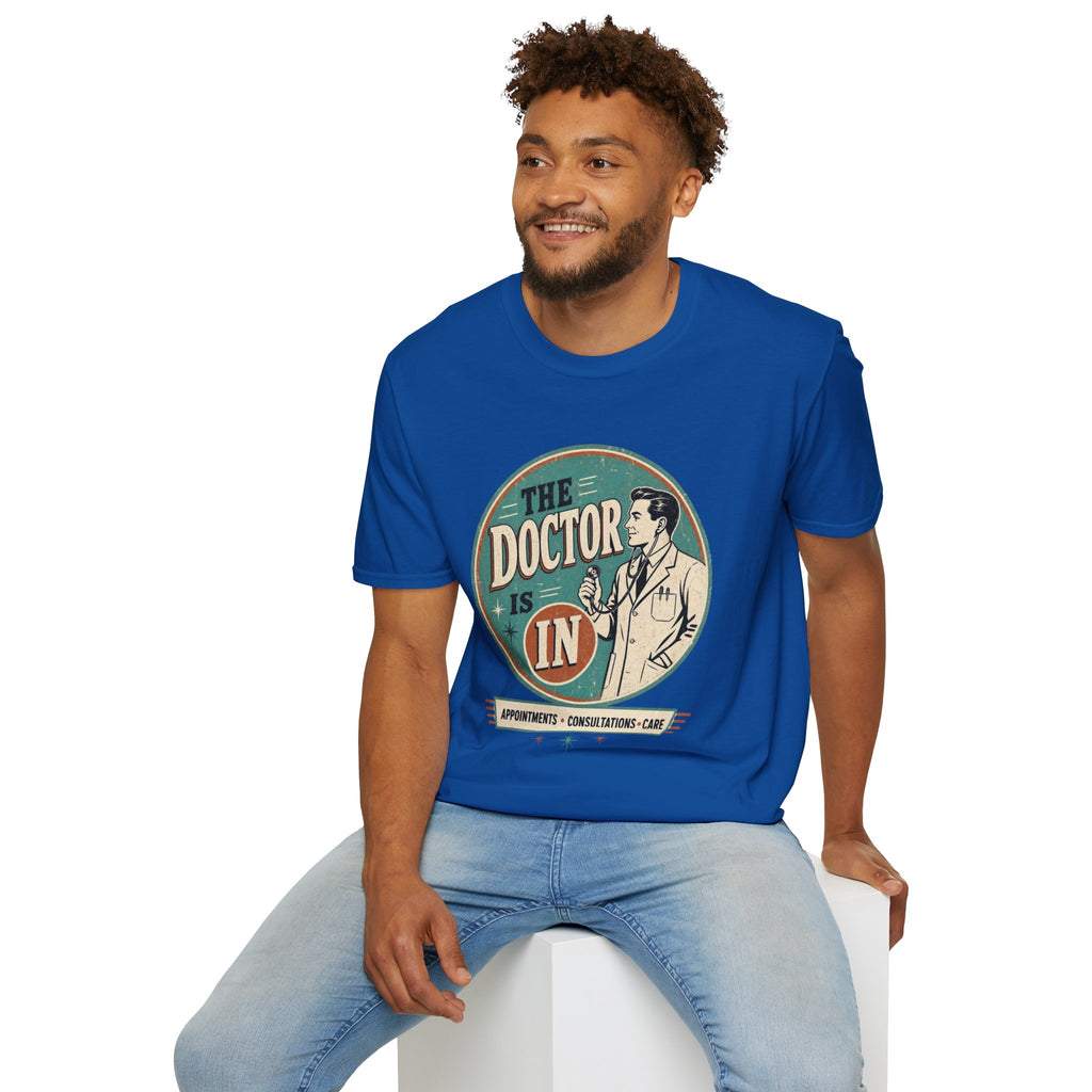 The Doctor Is In Retro Graphic T-Shirt — Vintage Medical Humor Tee